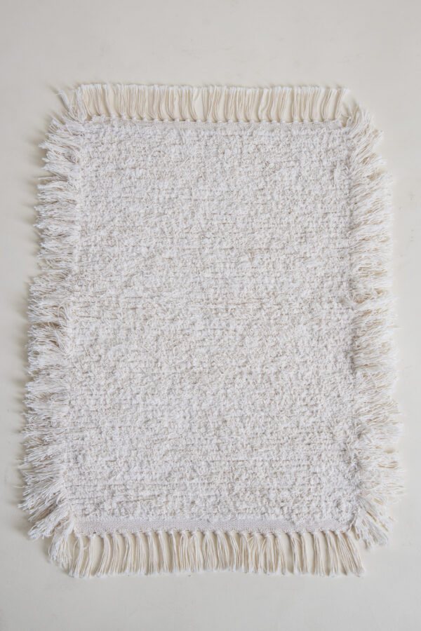 Fluffy Rug, White-on-White, 26x20