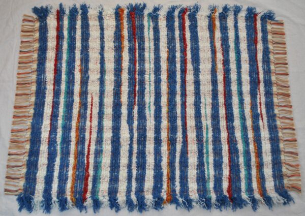 Fluffy Rug, Colourful Stripe, 43x35