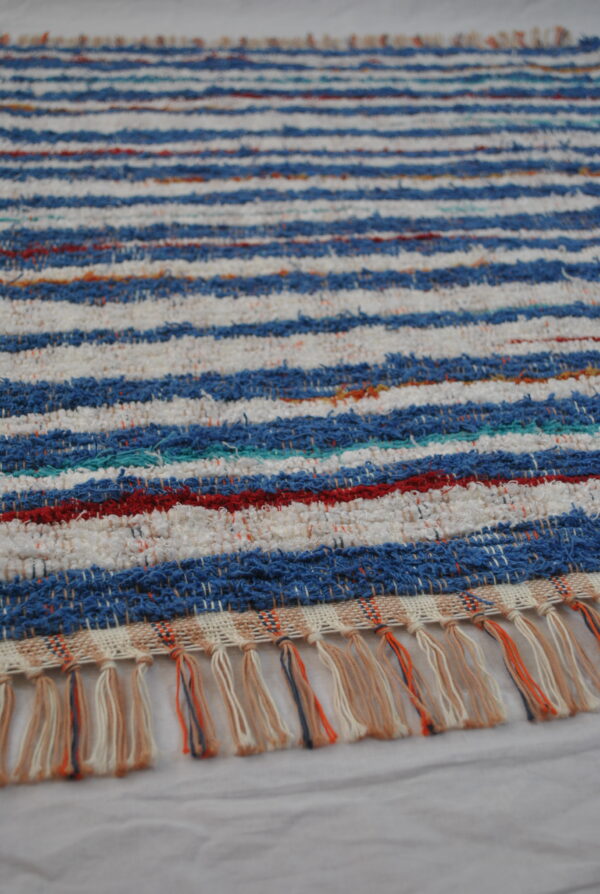 Fluffy Rug, Colourful Stripe, 43x35 - Image 3